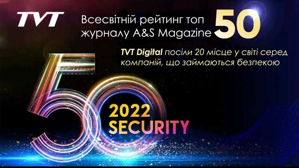 TVT Digital – 20 місце у світі серед компаній з безпеки за версією журналу A&S Magazine